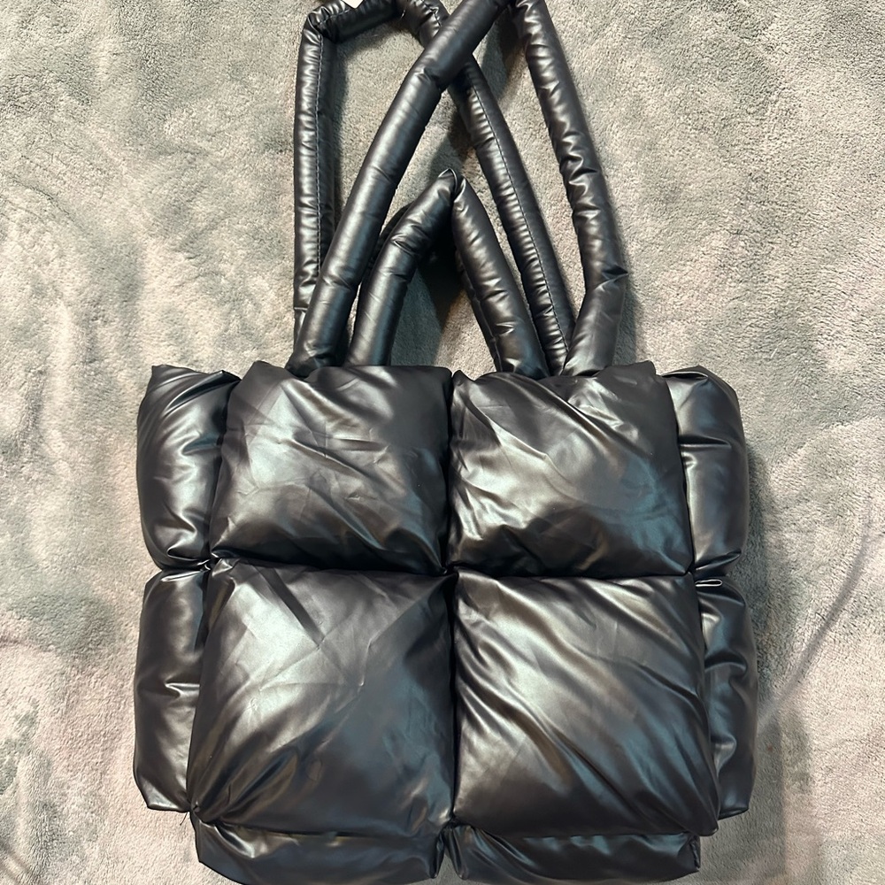 Anthropologie Green Quilted Tote Bag